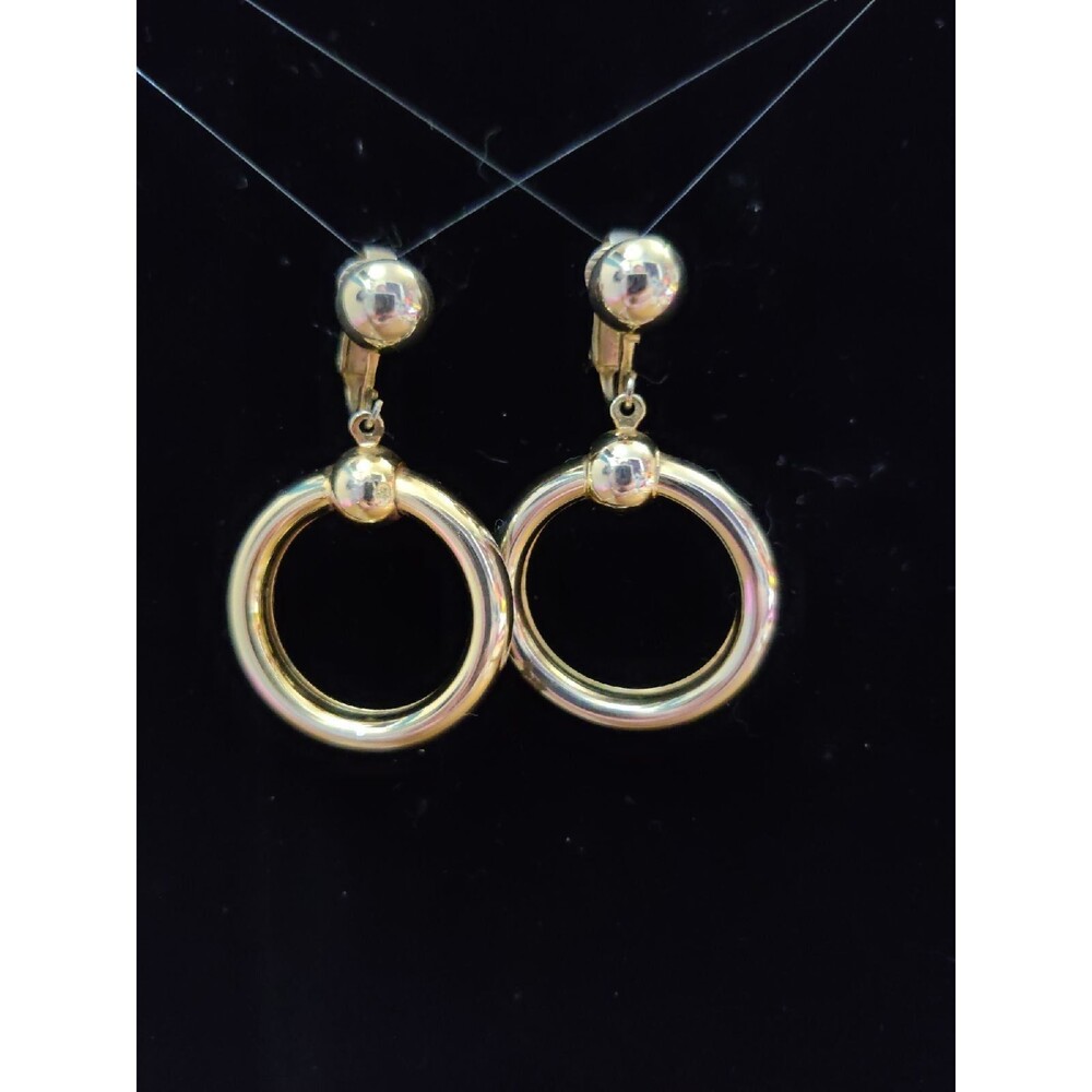 Marino Gold Tone Hoop Clip On Earrings